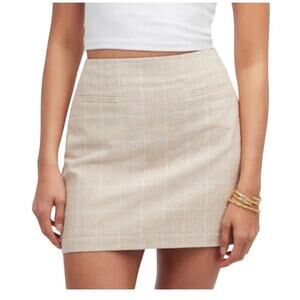Madewell Welt-Pocket plaid Mini Skirt tan size 12